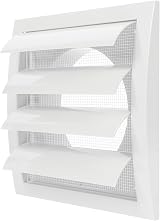 Repa Market White Exhaust Hood Vent 5 Inch with Shutters Pest Guard Flange