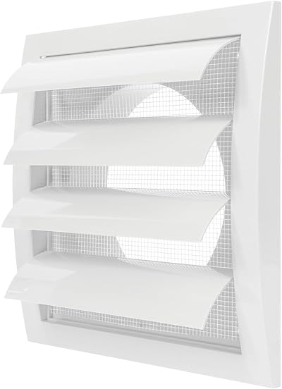 Repa Market White Exhaust Hood Vent 5 Inch with Shutters Pest Guard Flange