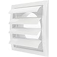 White Exhaust Hood Vent 5'' Inch with Built-in Pest Guard Screen and Flange, White, Air Vent Cover, HVAC Exhaust Vent Duct Cover, Exhaust Cap