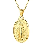 Nofade Silver Personalized Virgin Mary Necklace 925 Sterling Silver Religious Christian Jewelry Oval Medal Coin Pendant Necklace for Women Men