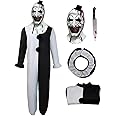 Kids Terrifying Costume Clown Costume Mask Killer Clown Halloween Cosplay Outfit for Boys Girls 4-14 Years