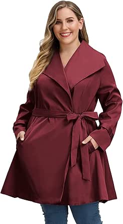 plus size lightweight trench coat