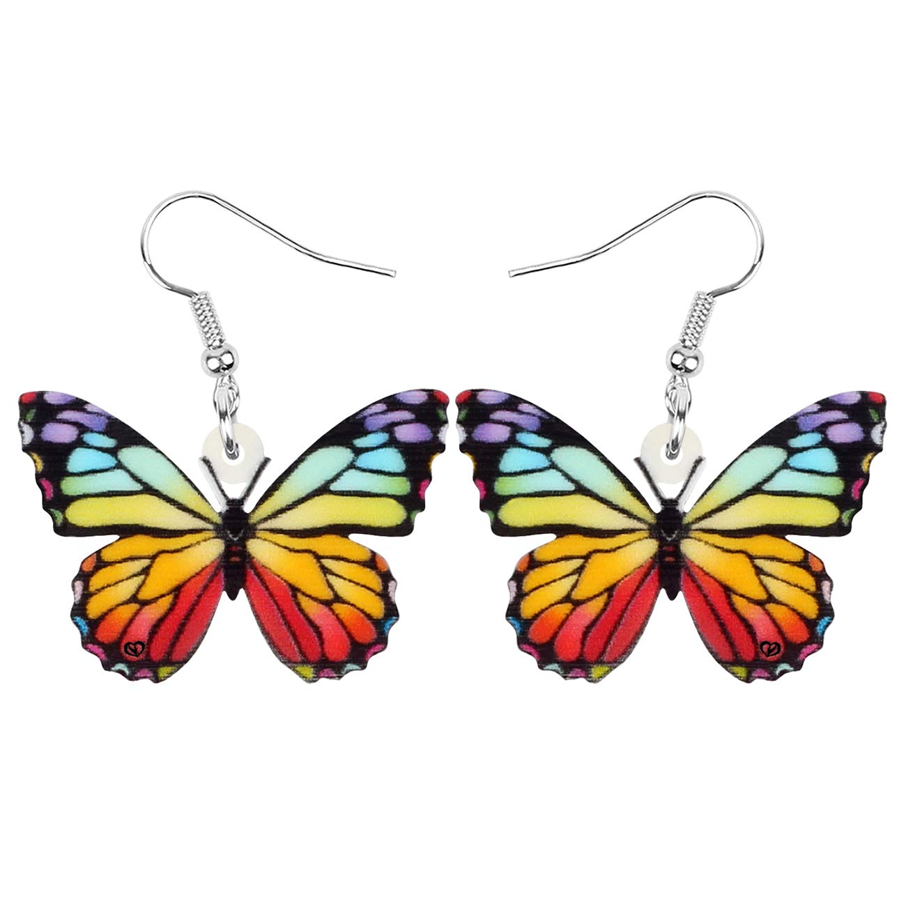 Bonsny Drop Dangle Floral Butterfly Earrings Fashion Insect Jewellry For Women Girls Gift (colorful)