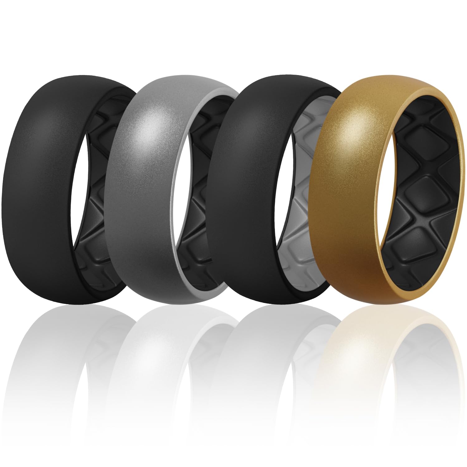 Egnaro Silicone Ring Men 1/4/5/6/7 Multipack of