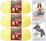 Bernat Softee Chunky Yarn Bundle Super Bulky Number 6, 3 Skeins Baby Yellow 28614