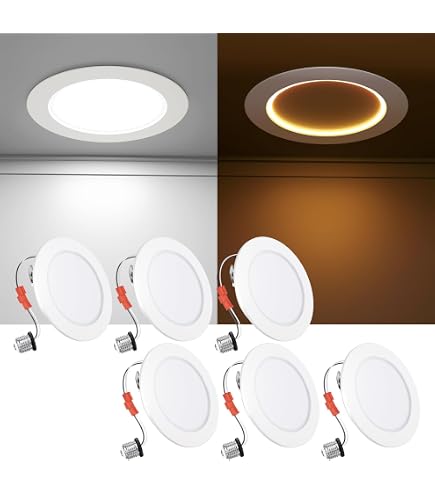 IC Rated LED Recessed Lights LVWIT 4 Inch LED Downlight 6-Pack ...