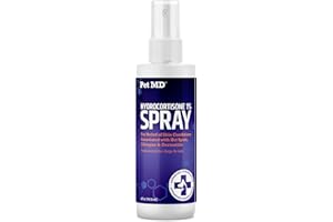 Pet MD Hydrocortisone Spray for Dogs, Cats, Horses - Itch Relief Spray & Hot Spot Treatment for Dogs, Irritated Dry Itchy Skin, Allergies, and Dermatitis - Reduces Topical Inflammation - 4 oz