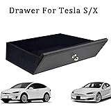 LMZX Model S Model X Center Console Organizer Glasses Box Wooden Drawer Storage Box for Model S Model X Accessories