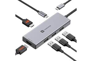 TobenONE Docking Station Dual Monitor HDMI Adapter for MacBook Pro/Air M3 M2 M1, Dell, Lenovo, HP, USB C Hub Dual HDMI Dock, USB C to Dual Monitor Adapter with 4K HDMI, 3 USB, 100W PD