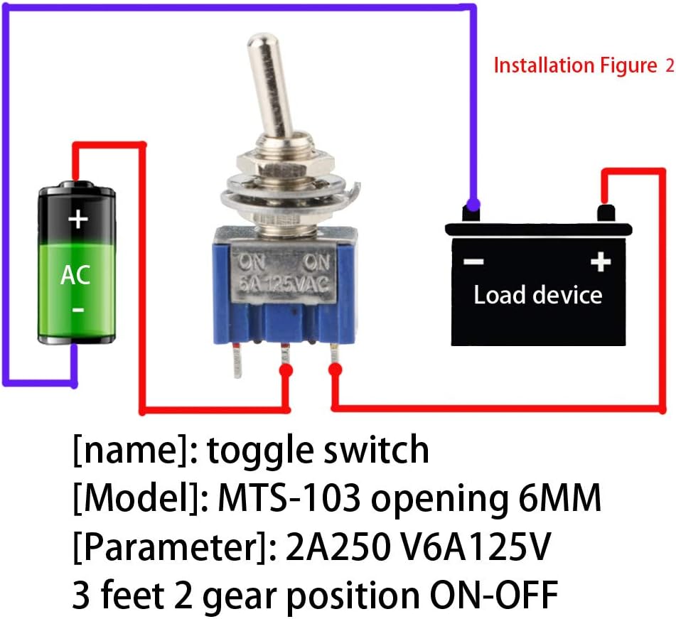 CESFONJER 15 Pcs SPDT Mini Micro Toggle Switch, ON/Off 3 Pins 2 Position Miniature Toggle Switch AC 125V/6A - Image 5