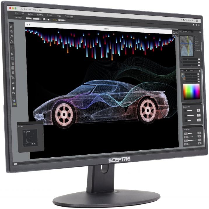 Sceptre E248W-19203R 24" Ultra Thin 75Hz 1080p LED Monitor 2x HDMI VGA Build-in Speakers, Metallic Black 2018: Computers & Accessories