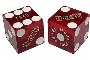 Cyber-Deals Wide Selection of 19mm Craps Dice - Authentic Las Vegas Casino Table-Played (Harrah's (Dark Red Polished))
