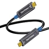 DavVision USB C Fiber Optic Cable 50 FT, 10Gbps USB 3.2 Gen2 Active USB C Cable with German SiliconLine Chip, Ultra Slim &amp; Long Distance for Logitech 4K Camera,VR/AR,Video Conference,Industrial System