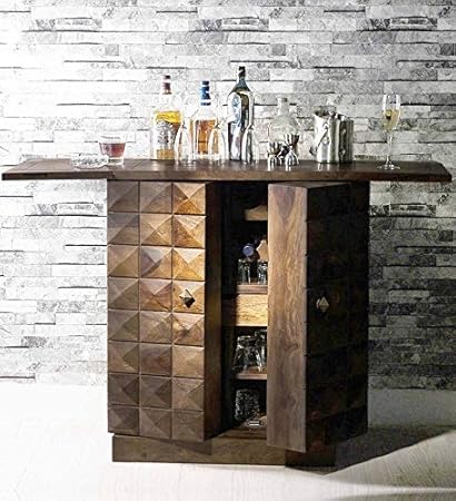 Jangir JDBF220 Bar Cabinet (Medium Glossy Finish, Walnut)