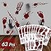 ATDAWN 63 PCS Bloody Footprints Floor Clings, Halloween Vampire Zombie Party Window Decals Wall Stickers Decor, Halloween Decorations Blood Splatter Stickers Supplies