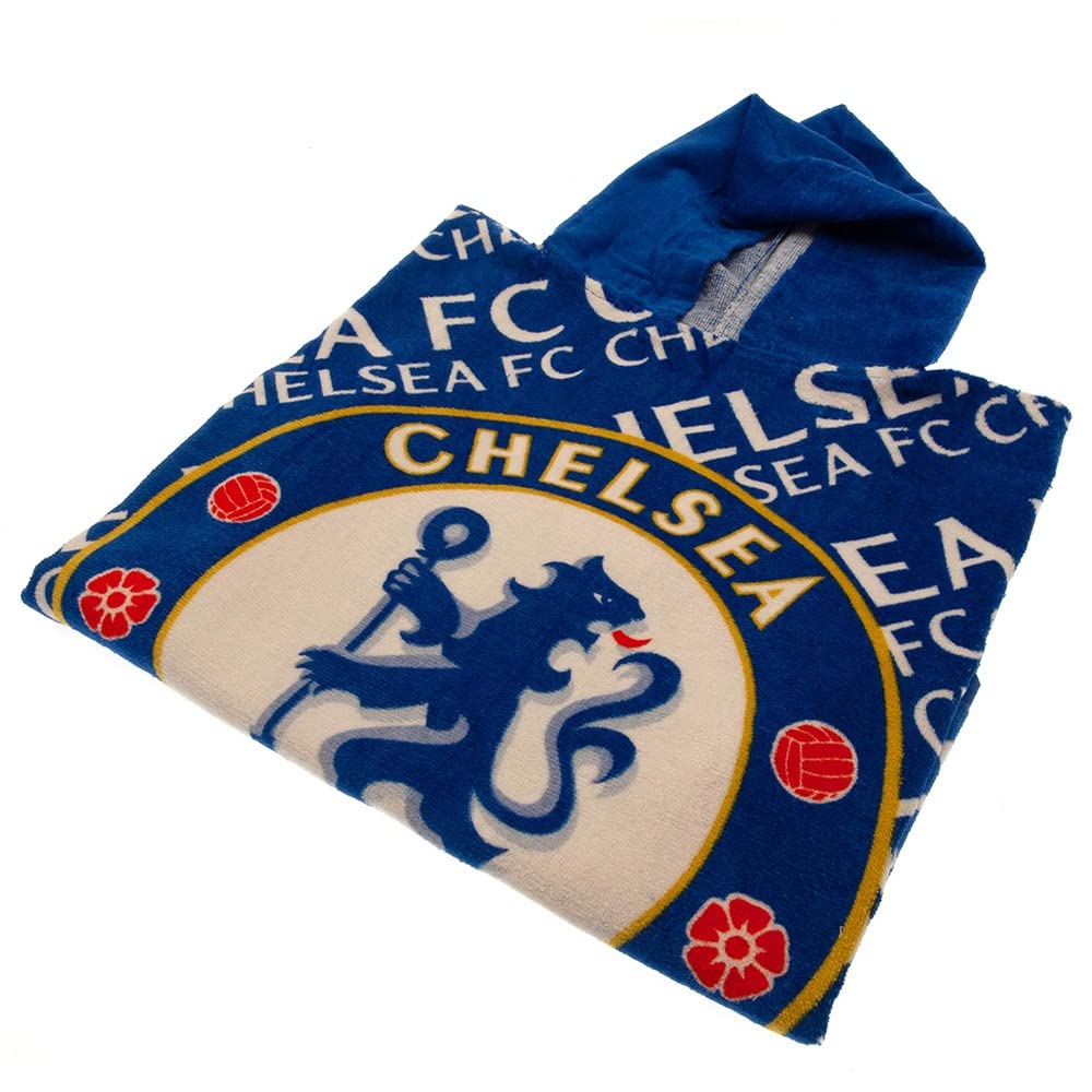 Chelsea FC Logo 100% Cotton Poncho Blue