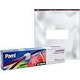 PAMI Jumbo 2.5 Gallon Slider Storage Bags, 10-Pack Leakproof Reusable Freezer Bags with Bottom, Write-On Label, Food Safe Zipper Bags