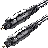 JYFT Digital Optical Audio Toslink Cable 6ft, S/PDIF Port, 24K Gold Plated Connectors, for Home Theater, Sound Bar, TV, PS4, 