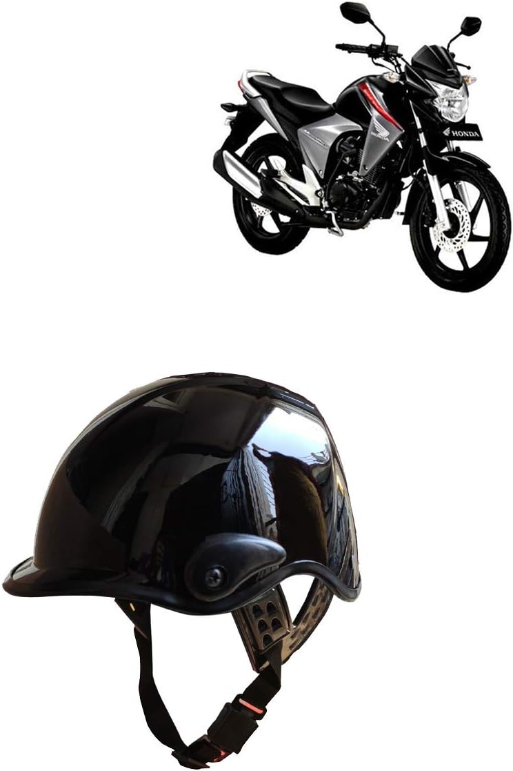 Autokraftz Half Face Motorbike Men'S Helmet For Royal Enfield Thunderbird 500 (Black)