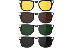 HiBloks 4Pcs Polarized Clip for Ray-Ban Meta Wayfarer RW4006 & Gen 2 RW4012 Regular (50-22), Discoloration Clips for Meta Way