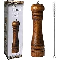 Wooden Pepper Mill Kit Wood Manual mills Solid With Strong Adjustable Ceramic Grinder 8 "