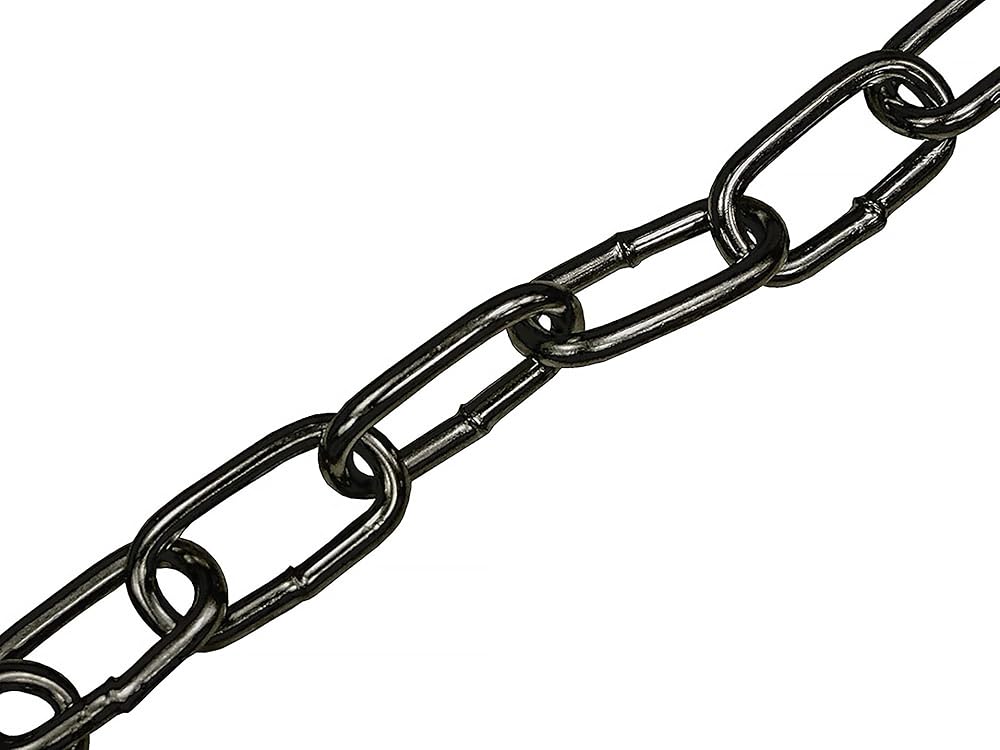 Faithfull Black Japanned Chain 3mm 2.5m 80kg Load Mild Steel Welded