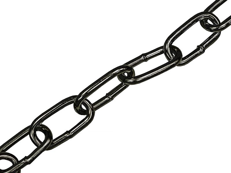 Faithfull Black Japanned Chain 3mm 2.5m 80kg Load Mild Steel Welded