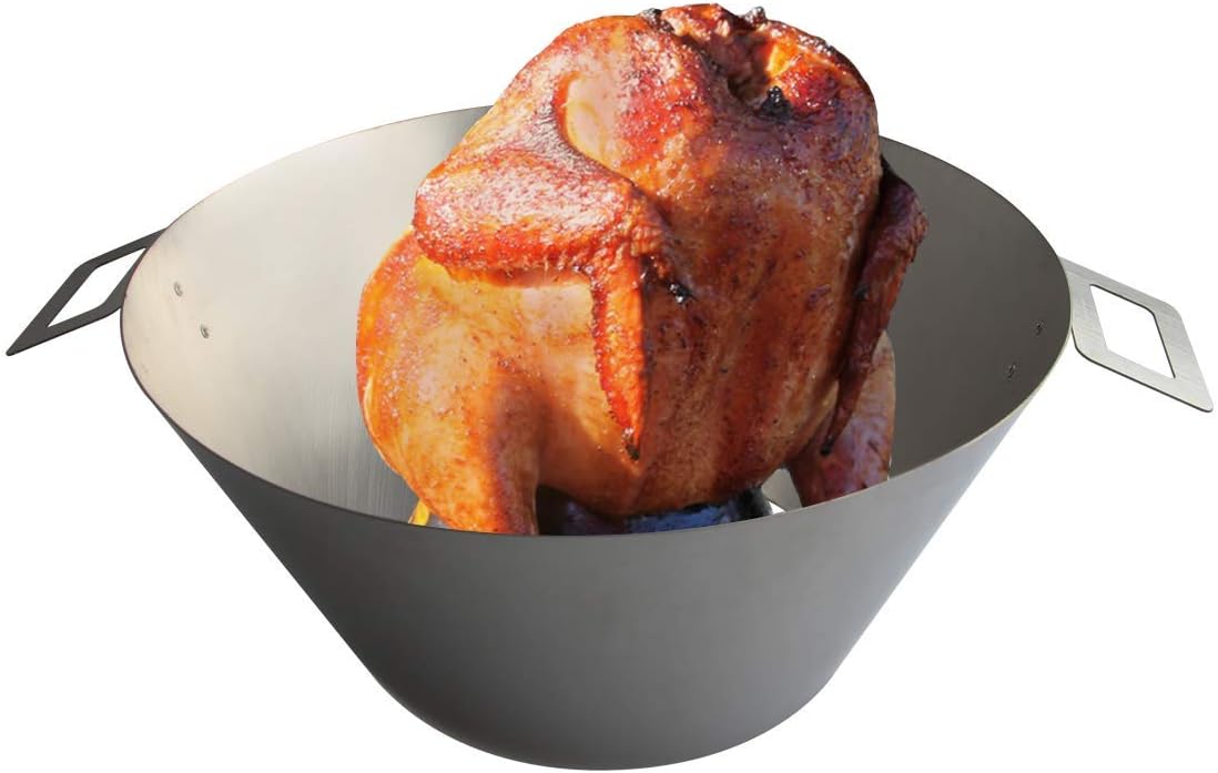 Dracarys BBQ Whirlpool Turkey Roast Rack for Weber Kettle Grills Charcoal 22 WSM Perfect Crispy Skin Chicken-Stainless Steel Multipurpose BBQ Grill Charcoal Accessories-(2 Handles)
