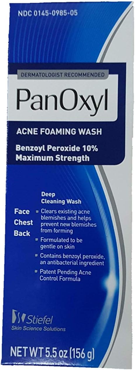 PanOxyl Foaming Acne Wash Maximum Strength 5.5 oz (Pack of 3)
