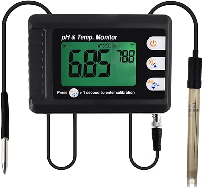 DANOPLUS pH Temperature Meter ATC Auto Calibration Aquarium Hydroponics Water