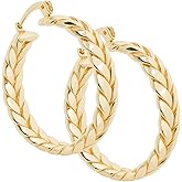 ToHeart Chunky Gold Hoop Earrings for Womens Dainty 14K Large Gold Hoop Earrings for Womens Birthday Hypoallergenic