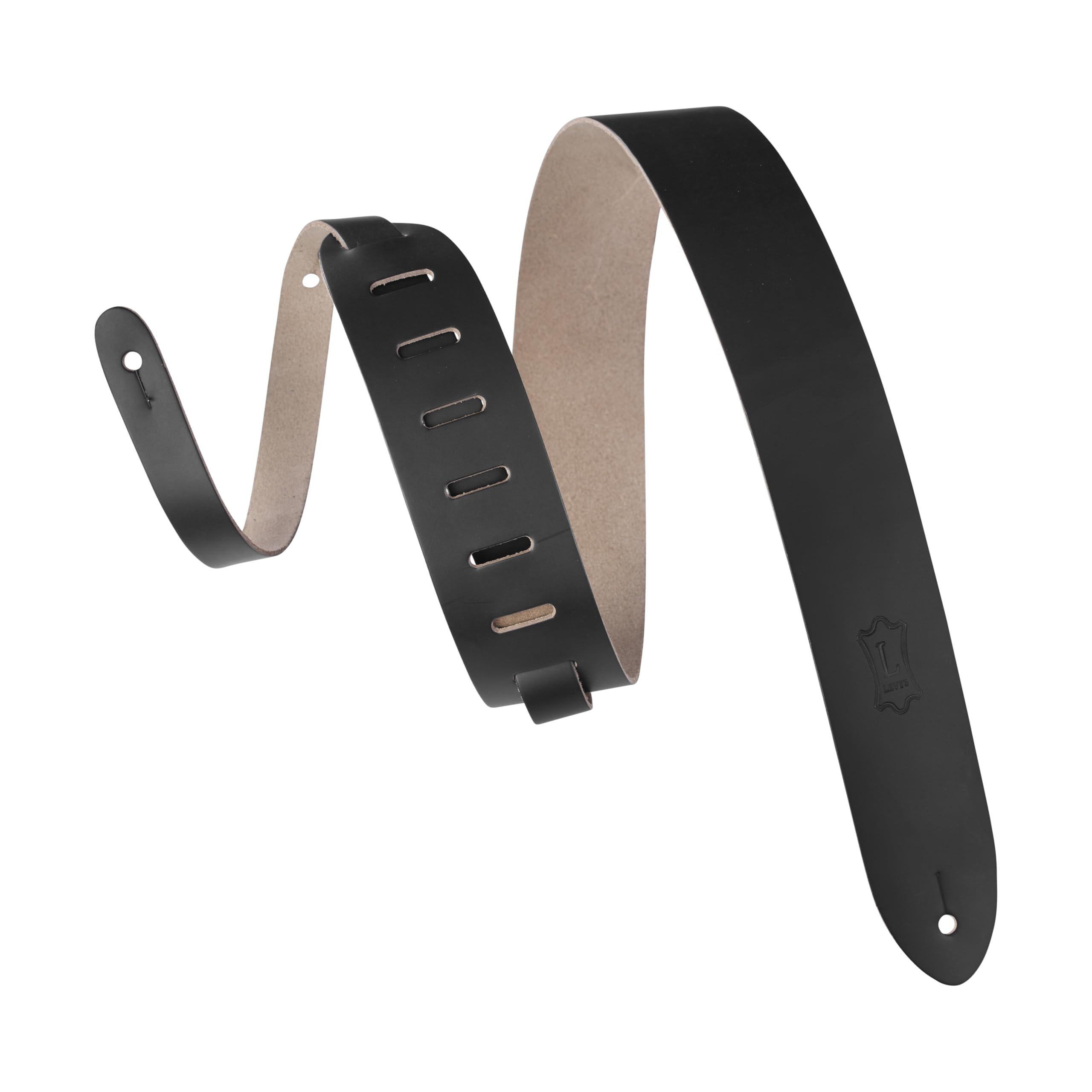 Photo 1 of Levy's Leathers M12-BLK 2" chrome-tan leather guitar strap, Adjustable from 36" to 52", Black