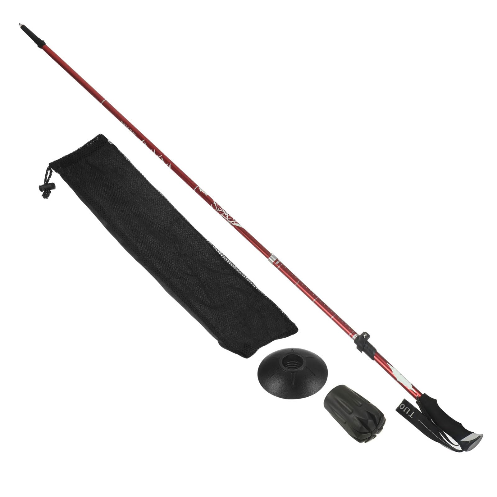 M METERXITY Trekking Poles - Collapsible Hiking Walking Sticks with Mud Basket, Telescopic & Folding, Apply to Men Women Backpacking (43-51", Red)