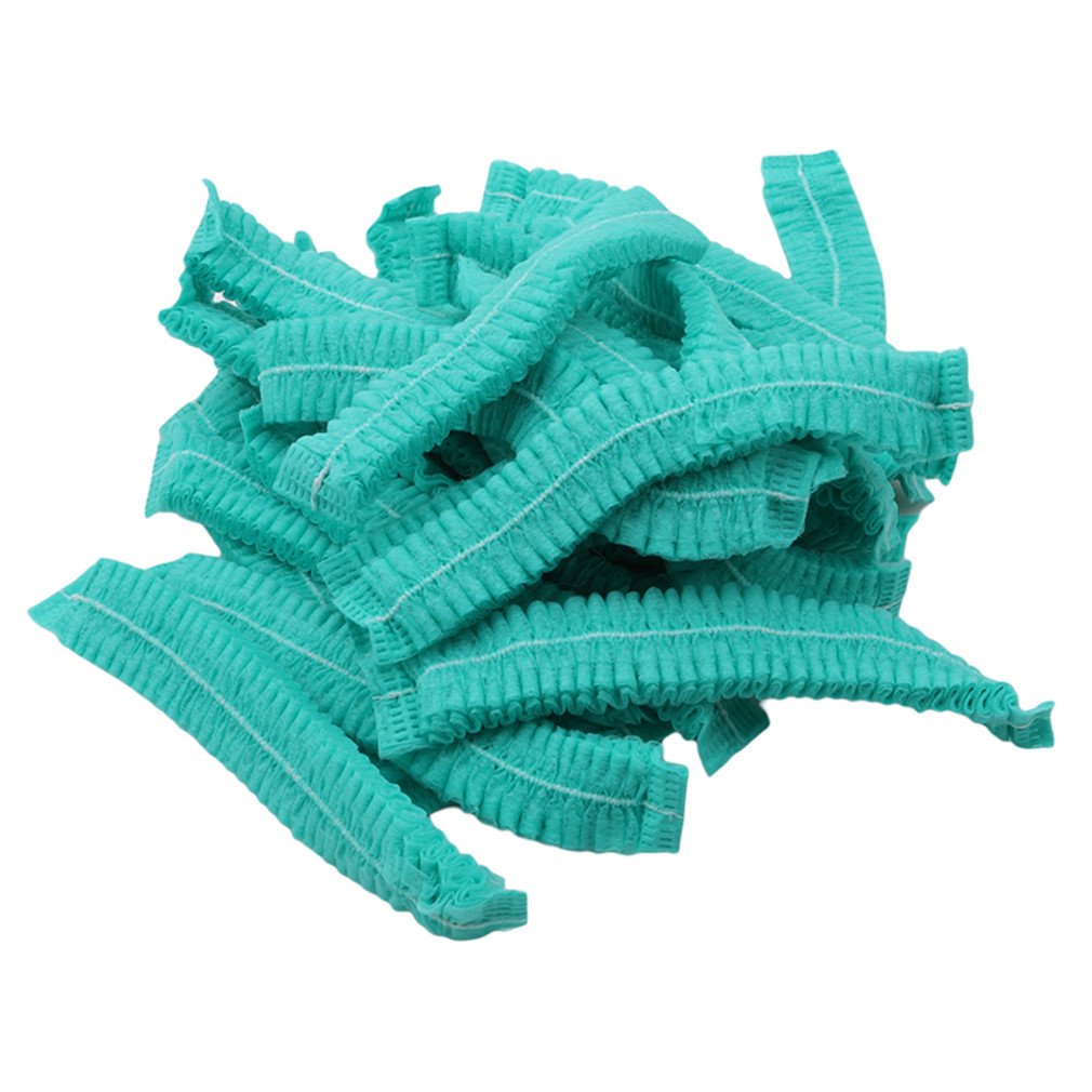 Yinew 100pcs Disposable Hair Hat Net Cap NonWoven Head Cover Hat For