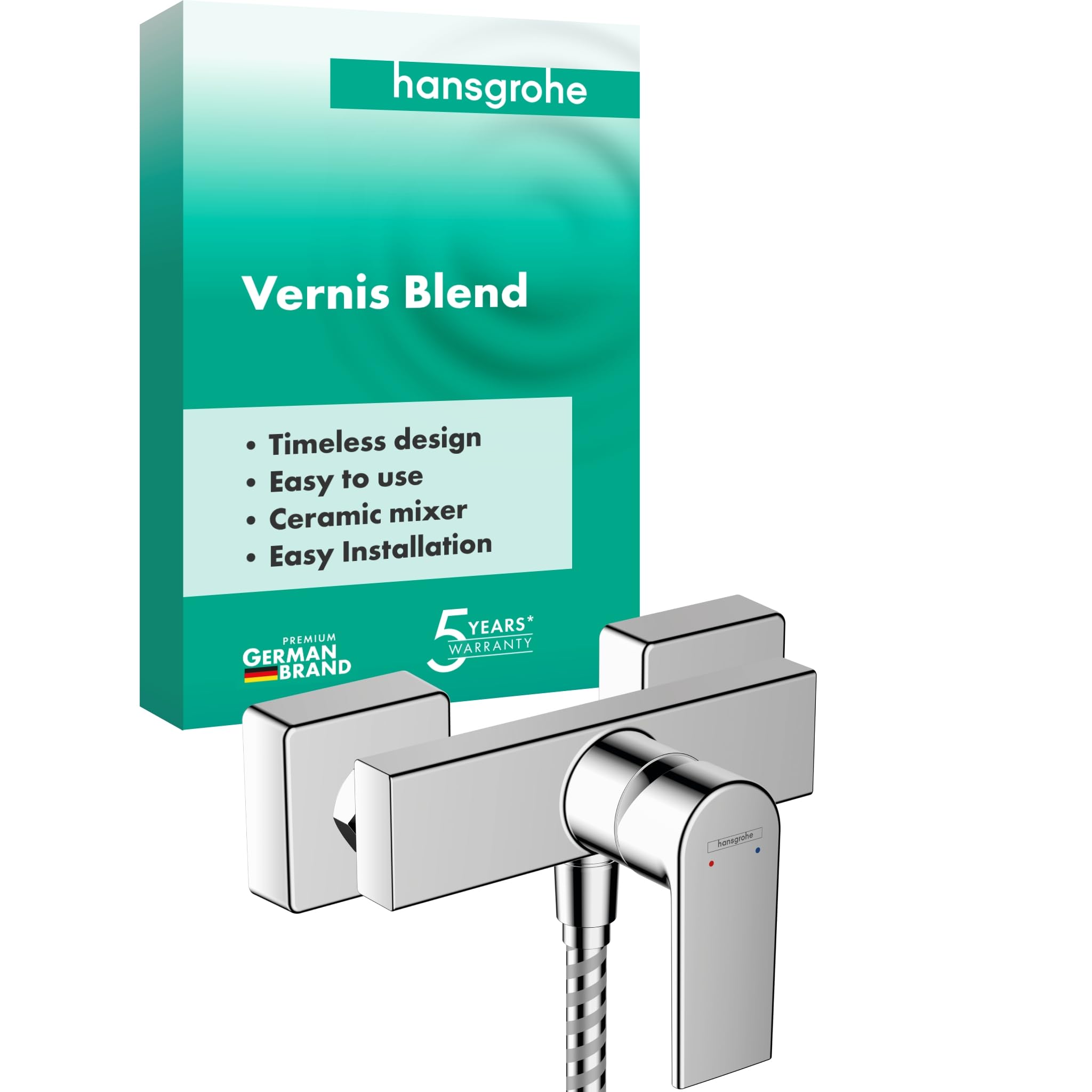 hansgrohe Vernis Shape - shower mixer exposed for 1 function, shower mixer tap, single lever shower mixer, chrome