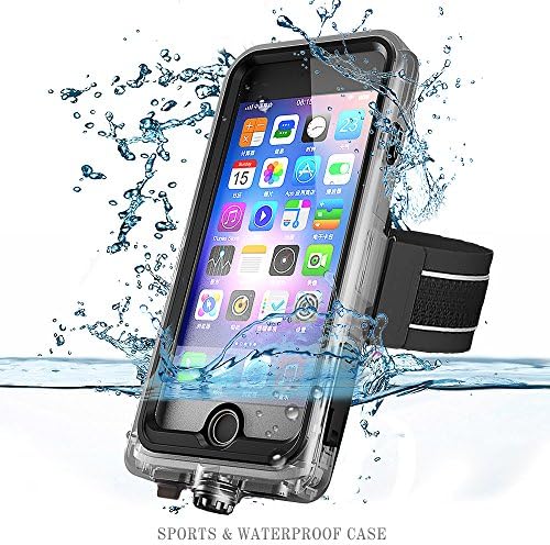 iPhone 6/6s Plus Waterproof Case, Sports Easy Carrying Armband Gym Wrist Bag, Military Standard Dry Case, Dustproof, Shockproof, Slim Protective Case Cover Protector for ((iphone 6/6s Plus,Black)
