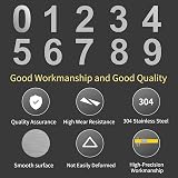 Ywonoby 3 in. Self Adhesive Stainless Steel House Numbers Silver (6) view 2