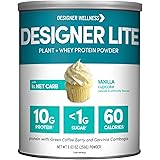 Designer Wellness, Designer Lite, Low Calorie Natural Protein, Prebiotic Fiber, Key Vitamins & Minerals, Vanilla Cupcake, 9.0