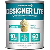 Designer Wellness, Designer Lite, Low Calorie Natural Protein, Prebiotic Fiber, Key Vitamins & Minerals, Vanilla Cupcake, 9.0