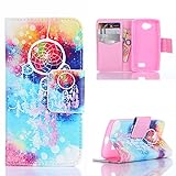 Yakamoz Colorful Dream Catcher Dreamcatcher Leather Flip Card Slots Wallet Stand Case for LG Optimus F60, LG Transpyre, LG Tribute LS660 with Free Screen Protector & Stylus Pen