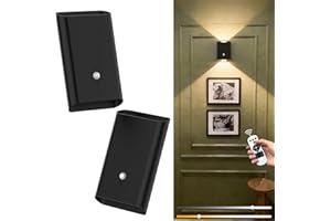 Magnetic Motion Sensor Wall Sconces - Set of 2, Rechargeable Wall Light with Remote Control, 3 Colors Dimmable LED Wall Lamp,