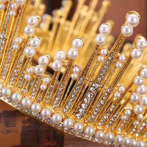 Luxury Elegant Crown Full Diamond Zircon Pearl Tiara Headband Ladie Jewelry Gift,Outsta 2019 Fashion Jewelry Hot Sale!Under 10 Dollars Gifts for Her