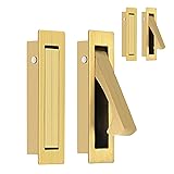 HOMOTEK Recessed Pocket Door Pull Handle, Edge