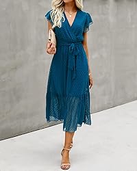 BTFBM Women Summer Bohemian Floral Casual Wrap V