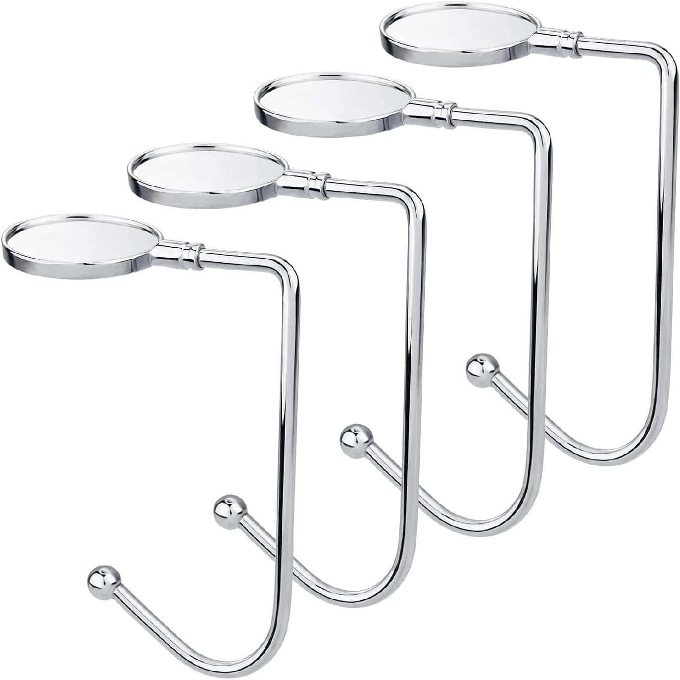 fuska 4PCS Christmas Stocking Holders Metal Hooks Hanger Grip Clips for Christmas Table Fireplace Hanging Decoration - Silver