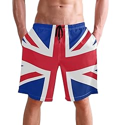 visesunny British Flag Pattern Men's Beach Shorts