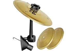 BRIGHTWORLD Car Symbol Drum Air Vent, 2 PCS Min Cymbal for Car Vent, Car Accessory Gift for Music Lovers, Car Drum Cymbal Air vent, A Fun Driving Trip Gold (One bracket)