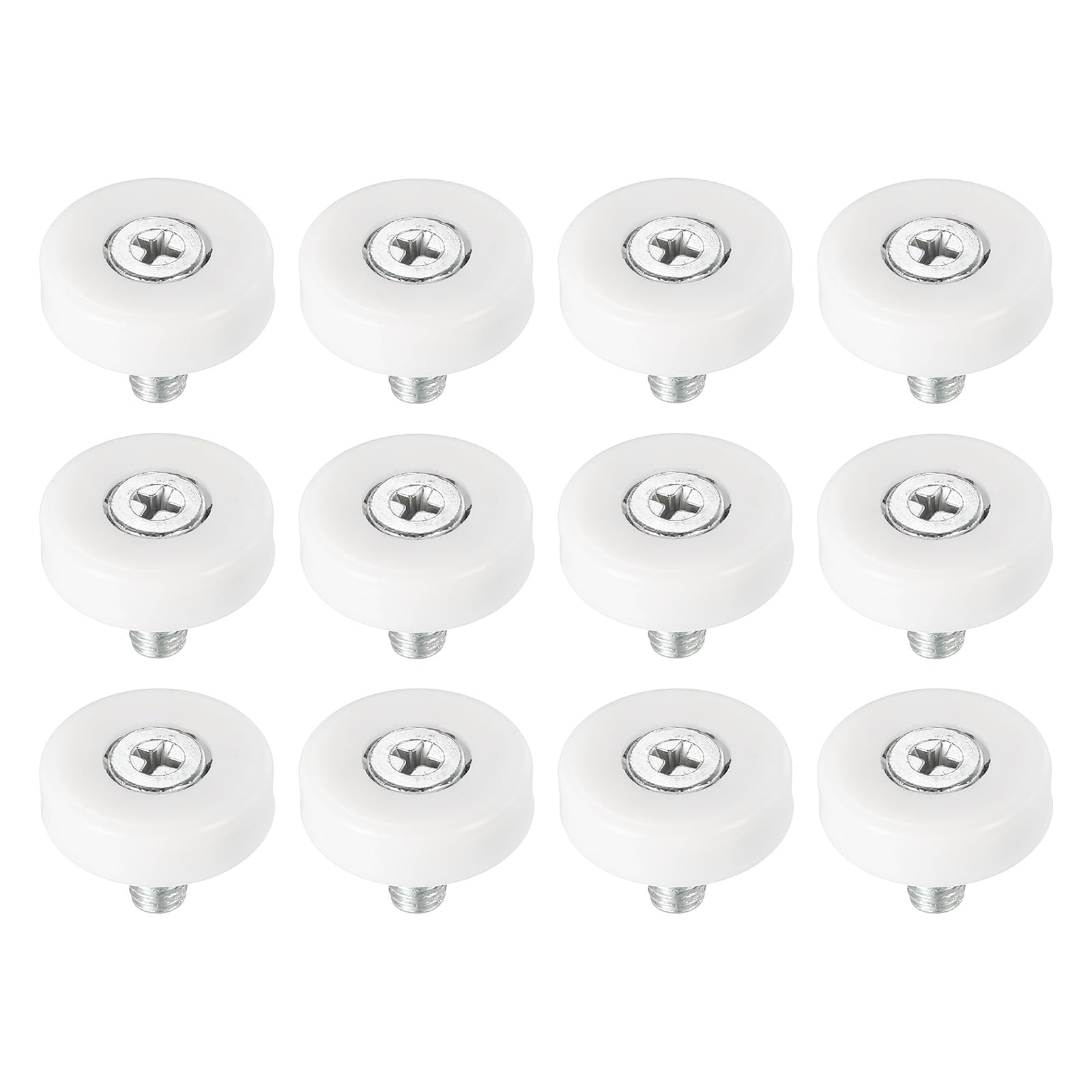 PATIKIL 22mm Drawer Rollers, 12 Plastic Drawer Pulley Replacement Wheels Bearing Small Pulley