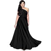 KOH KOH Womens 2026 Long Bridesmaid One Shoulder Convertible Wrap Cocktail Maxi Dress
