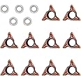 Indexable Inserts for Mini Pneumatic Chamfering Machine, 10 Pcs Chamfering Tool Inserts, R-Angle Carbide Turning Inserts, Lather Turning Tool with 5 Bearings, Tungsten Steel